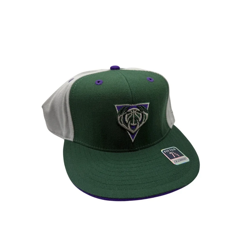 Reebok Milwaukee Bucks NBA Hat Mens 7 5/8 Green Purple Multi Team Fitted Cap